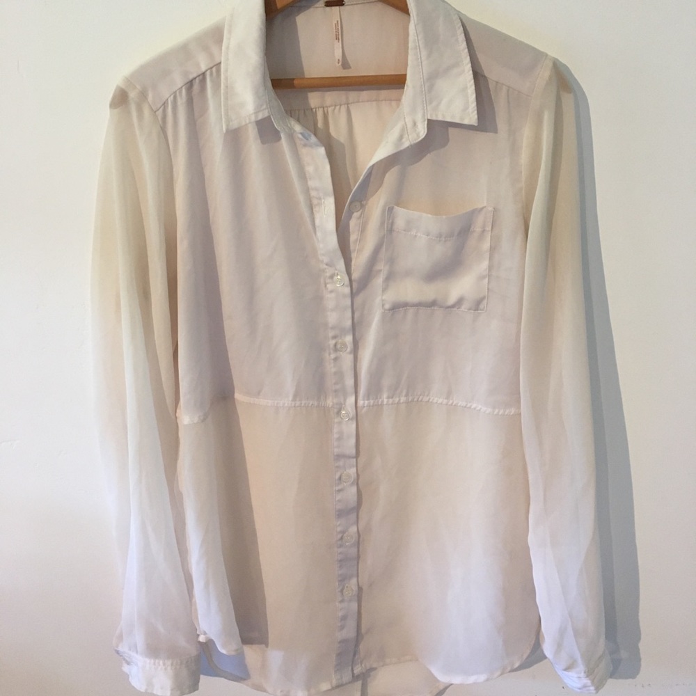 White/cream long sleeve Free People top